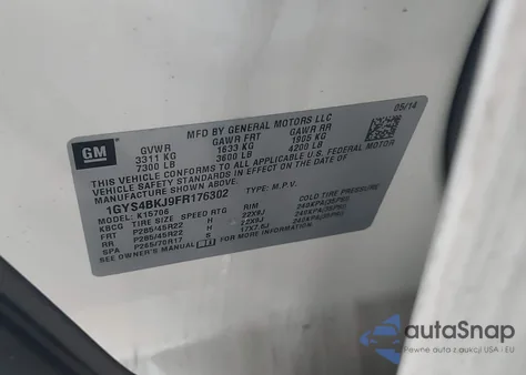 2015 Cadillac Escalade Luxury from USA, damaged, VIN 1GYS4BKJ9FR17630